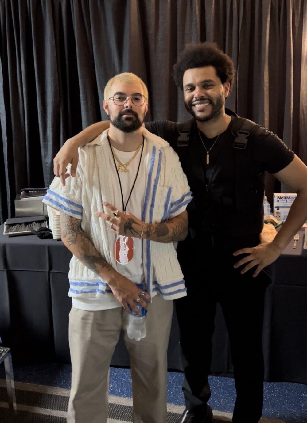 Fvckrender (left) with the Weeknd (right)